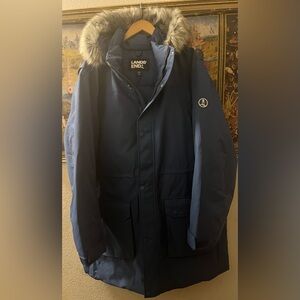 Lands' End Men's Navy Puffer Coat